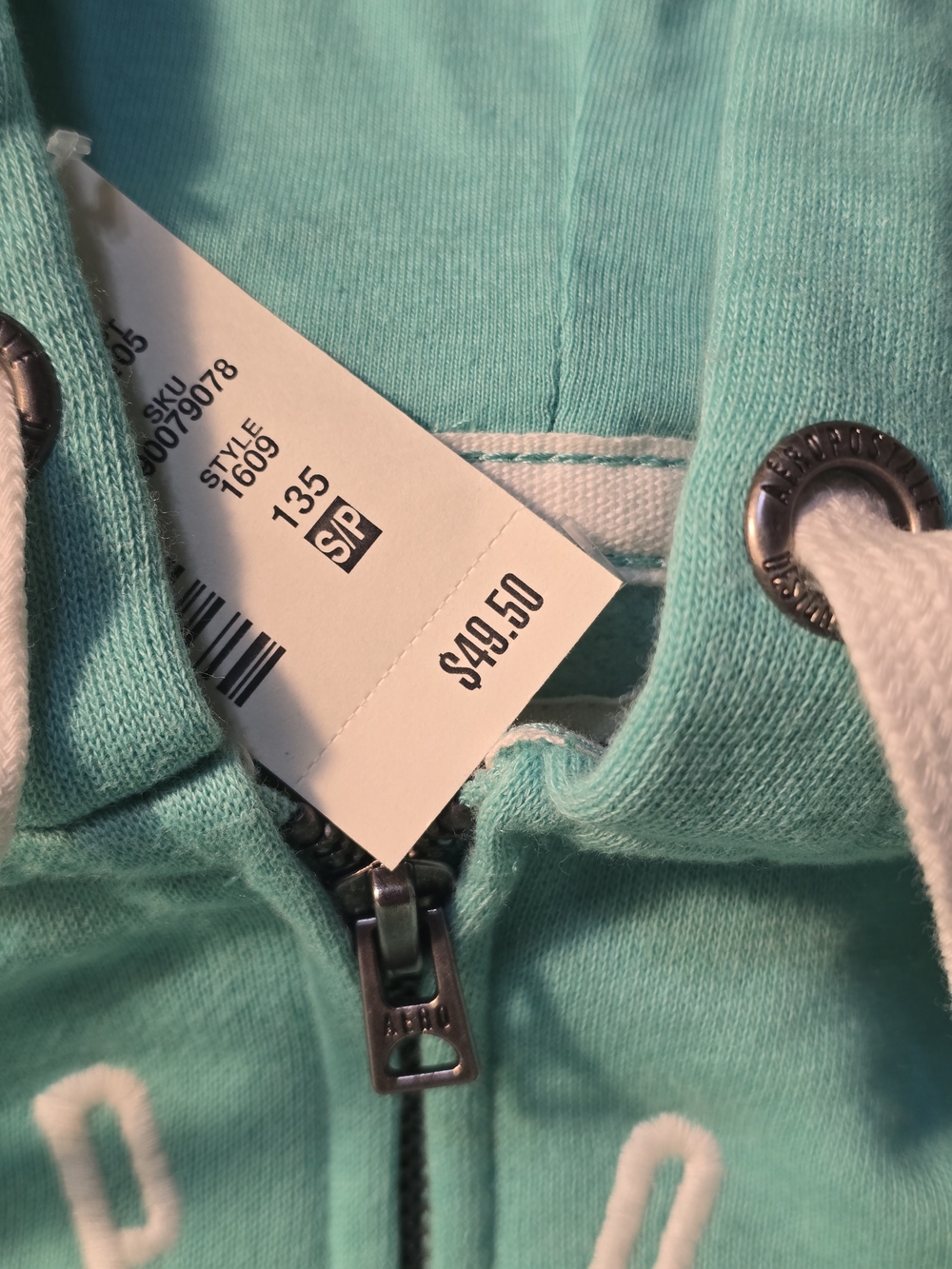 Aeropostale Teal Zip Hoodie and Joggers Set Sz L - Picture 4 of 5